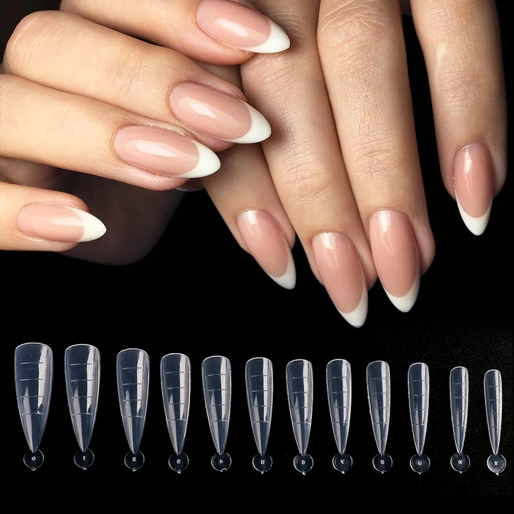 120 stücke Dual Formen Mandel Falsche Nagel Tipps Stiletto Nagel Verlängerung Formen Acrygel Finger Schnell Gebäude Clips Maniküre Werkzeuge GL1907