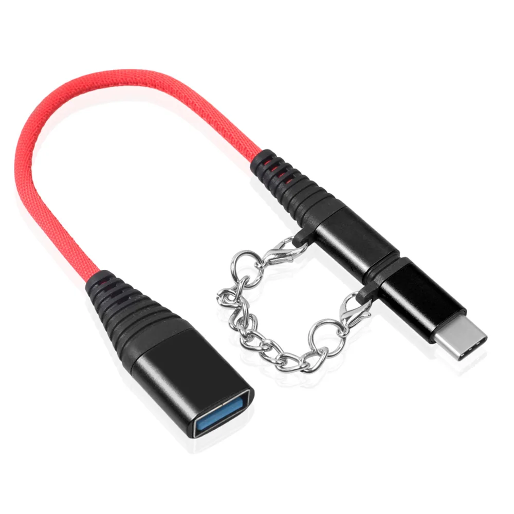 GUUGEI 2 в 1 OTG Кабель-адаптер тип-c для общего пользования+ микро USB для передачи данных USB2.0 мать-мать OTG линия для Xiaomi 10 Note 10 - Цвет: Black OTG Adapter