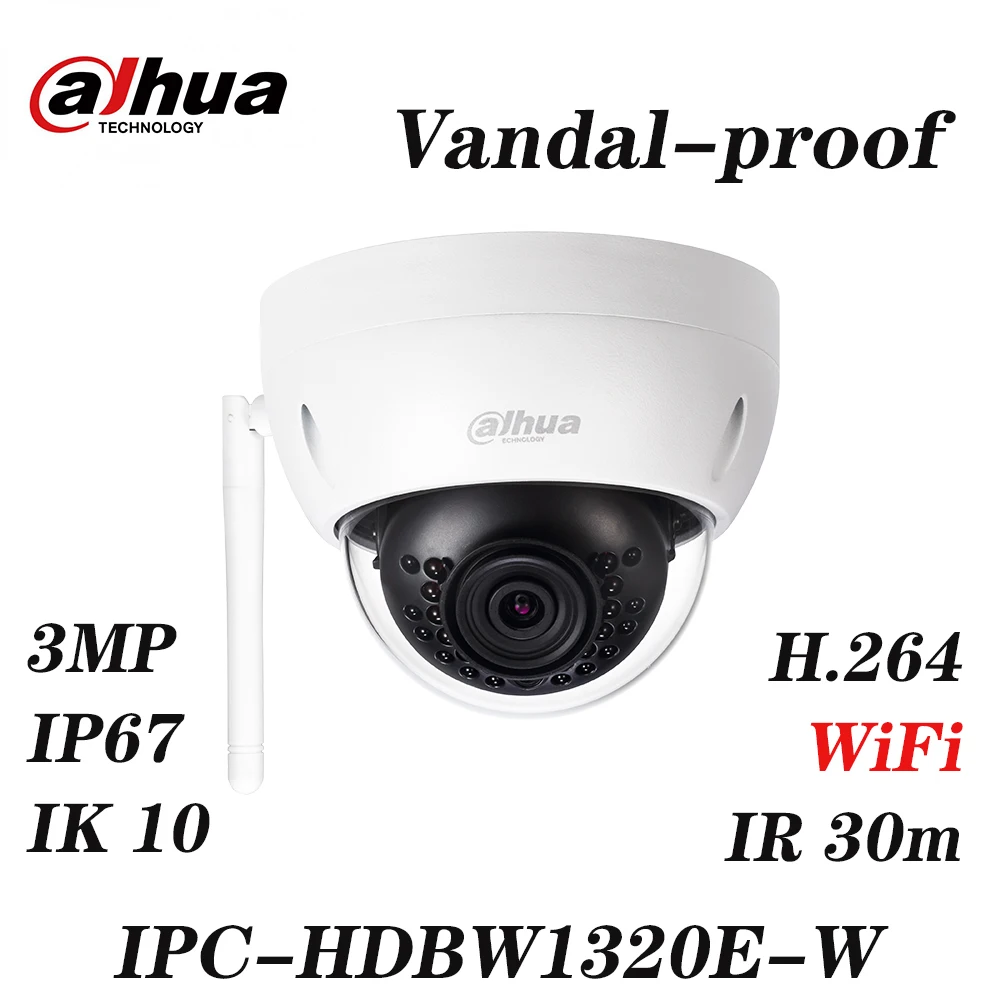 Детская купольная IP-камера Dahua 3 Мп IP67 IK10 IR30M слот для SD-карты 128G поддержка сети Wi-Fi