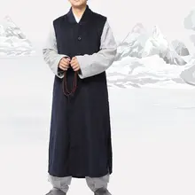 Зимние теплые костюмы для кунг-фу в стиле буддийского шаолина, унисекс платье Дзен Будды, одежда для молитвы, жилет, халат, одежда для медитации Qielangua