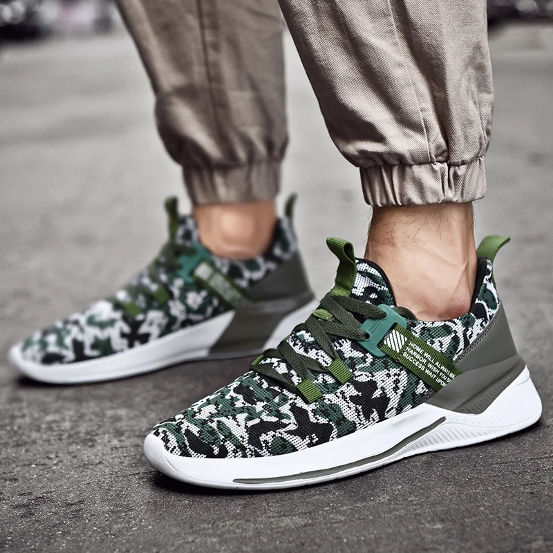 

Big Size Shoes Men High Quality Sneaker Male Flyknit Breathable Gym Casual Men Footwear Light Sport Shoes Tenis Masculino Adulto