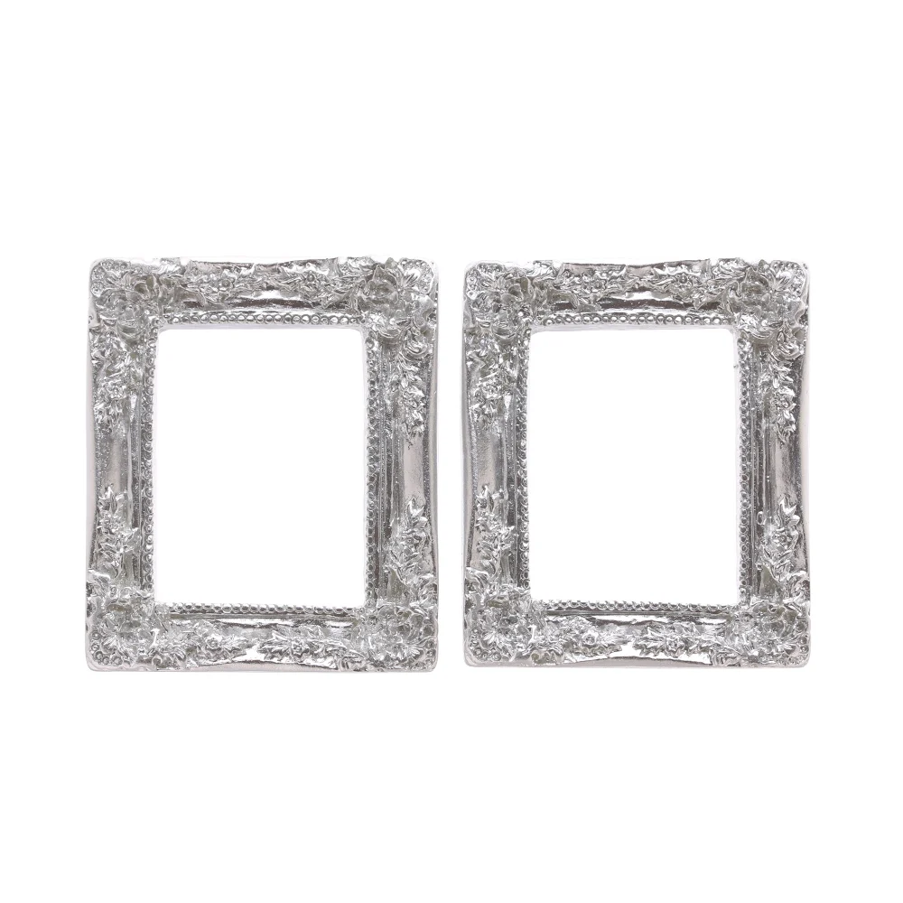 2pcs Resin Photo Frame Miniature Accessories Mini Photo Frame Crafts Simulation Furniture Doll House Decoration 14