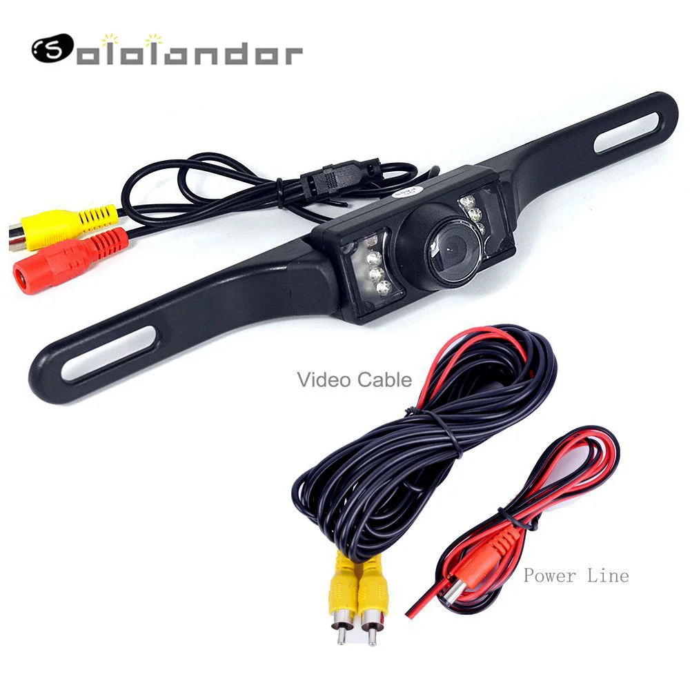 

Car License Plate Frame Rear View Camera CCD Night Vision Wide Angle HD Color Image Waterproof Backup Parking Reverse Camera