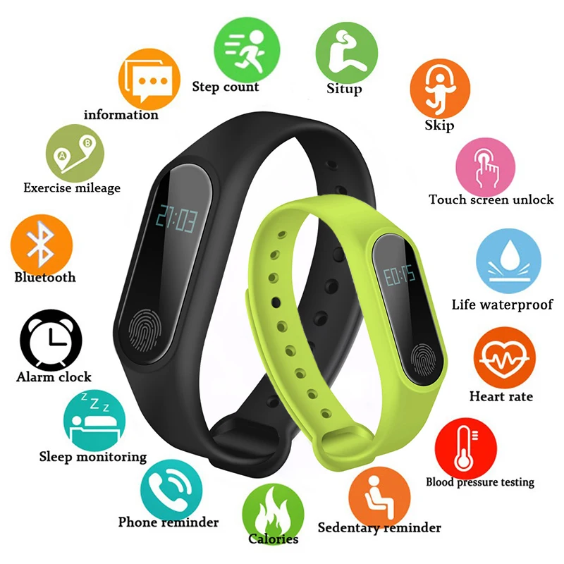 Спортивный Браслет M2 с Bluetooth фитнес трекер Смарт часы для мужчин