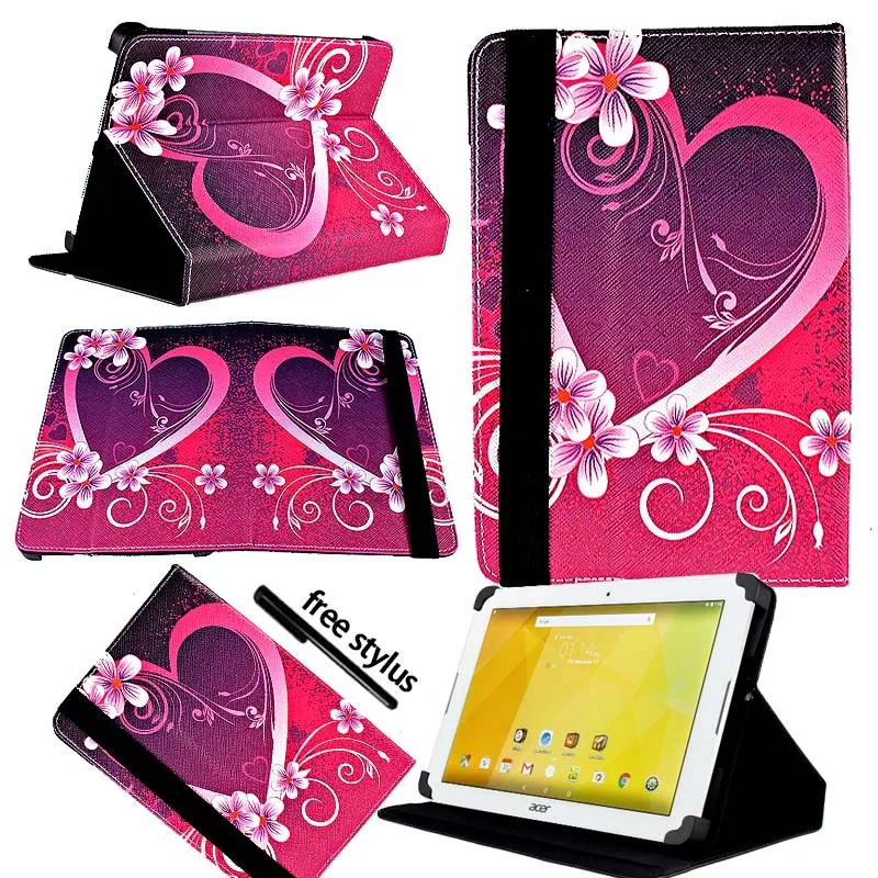 Love Heart KK&LL для acer Iconia One 10 B3-10 B3-A20 A30 A40 A40FHD A50 A50FHD-кожаный чехол-подставка для планшета+ Бесплатный стилус - Цвет: Love Heart
