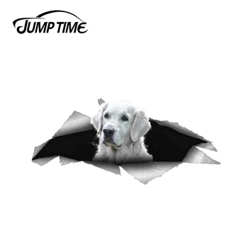 

Jump Time 13cm x 5.9cm Golden Retriever Dog Pet Decal 3D Pet Graphic Vinyl Decal Car Window Laptop Bumper Animal Car Stickers