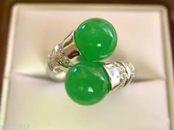 

good>>>@@ Wholesale price 16new ^^^^Beautiful Tibet silver natural green stone ring size 6-9