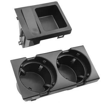 

Double Hole Car Vehicle Front Center Console Storage Box Coin + Cup Drink Holder For BMW E46 3 Series 1999-2006 Car Accessories
