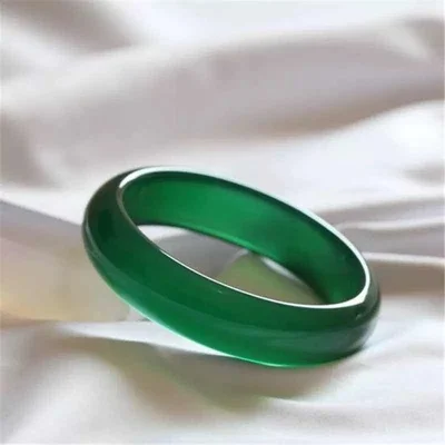 

Natural Agate Chalcedony Green 54-64mm Bracelet Elegant Princess Jewelry Best Gift