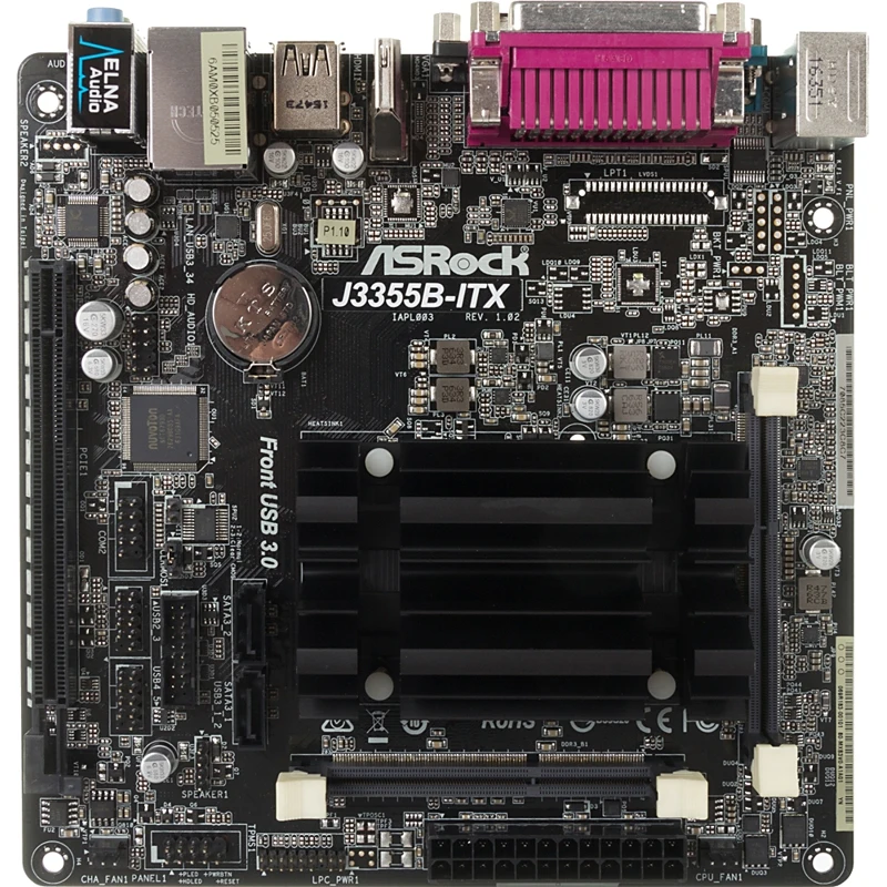 Материнская плата Asrock J3355B-ITX mini-ITX AC`97 8ch(7.1) GbLAN+VGA+HDMI