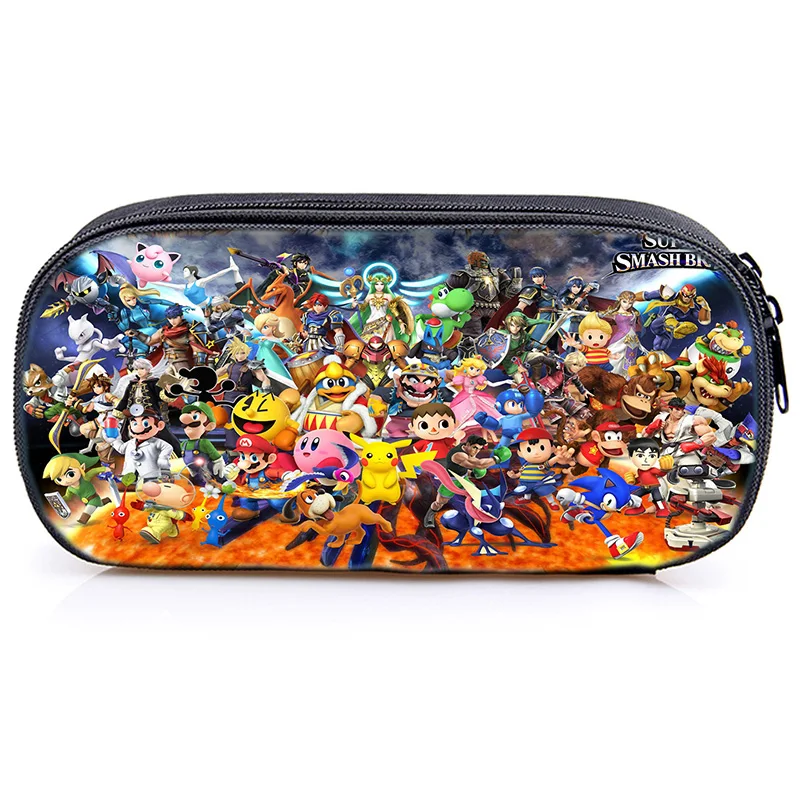 Функциональный мультфильм Супер Марио Smash Bros пенал для студентов мальчиков детские канцелярские принадлежности мешок аниме высокого качества модный пенал - Цвет: 4
