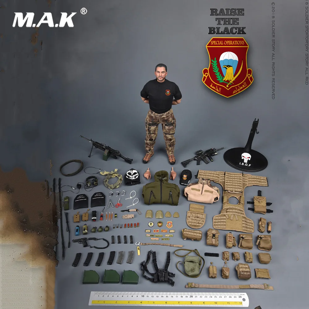 

In Stock 1/6 Scale Male Solider Figure Iraq Special Operations Forces ISOF SAW GUNNER SS107 Model for Fans Gifts