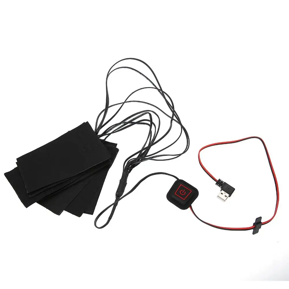 1 Set USB Electric Heated Jacket Heating Pad Outdoor Themal Warm Winter autumn  Heating Vest Pads for DIY Heated Clothing