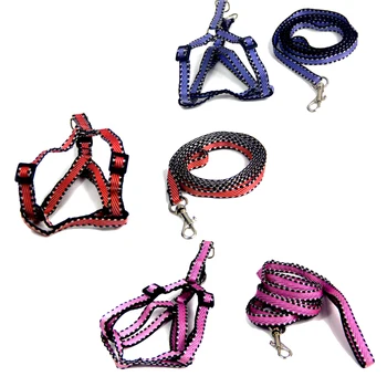 

Colorful Pet Dog Collar Harness Leash Soft Walking Harness Lead Colorful and Durable Traction Rope 120cm