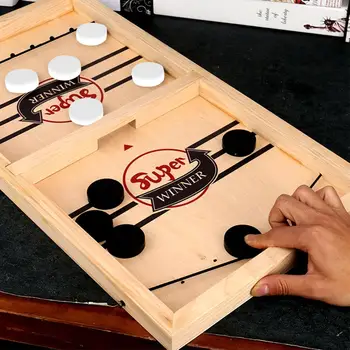 

Hot Fast Hockey Sling Puck Game Paced Sling Puck Winner Fun Toys Board-Game Party Game Toys For Adult Child Family Games