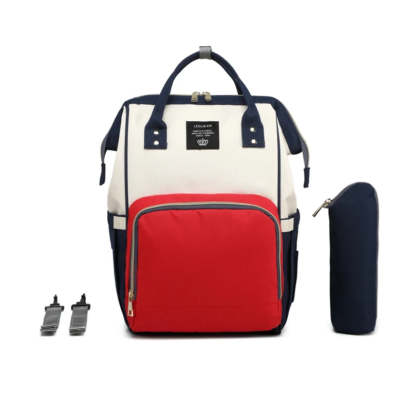 Lequeen Diaper Bag H LEQUEEN Детская сумка USB интерфейс пеленки мешок большой емкости Мумия Материнство Сумки Водонепроницаемый дорожный Рюкзак пеленки для ухода сумка - Цвет: Lequeen Diaper Bag H