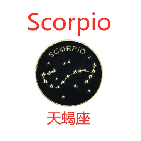 12 Constellation Badge Star Zodiac Sign Horoscope Leo Libra Virgo Enamel Brooch Personality Lapel Backpack Pins Jewelry
