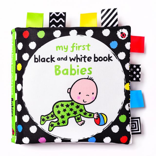 Black And White Label Cloth Book Newborn Infant Early Education Books Cloth Quiet Books
