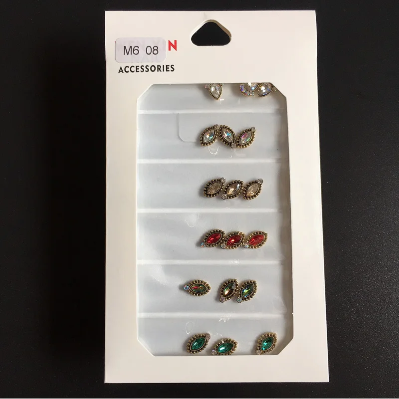 1 упаковка 3D Шарм Сплав Стразы для дизайна ногтей украшения смешанной формы драгоценный камень DIY ювелирные украшения для ногтей