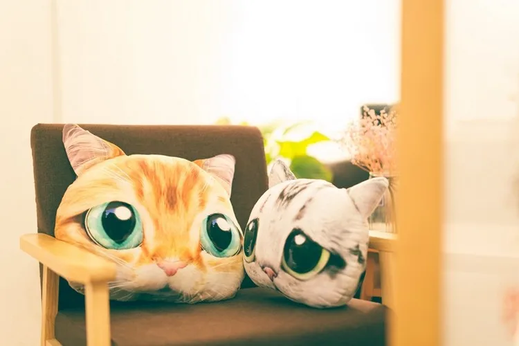 Креативная Модель 3D кошачья голова плюшевые игрушки подушка милый кот сиамская кошка автомобиль домашний диван подушка