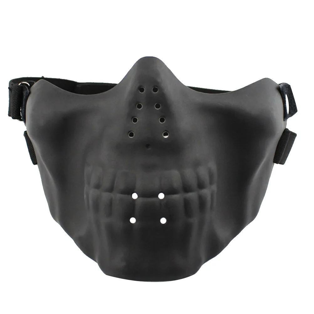 Череп воздушные маски охотничий рыцарь полумаска эластичная повязка на голову маска для рта Нижняя защита Маскарадная маска для косплея - Цвет: D