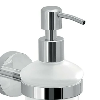 

1pcs Soap Dispenser Bathroom Chrome Frosted Glass Soap Dispenser Wall Mounted Stylish Modern Hotel Kitchen Bathroom