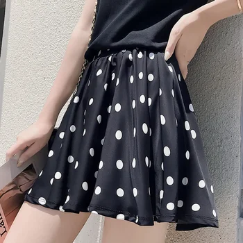 

Women Summer High Waist Vintage Skirts Casual Mini Skirt Women Polka Dot Skirts