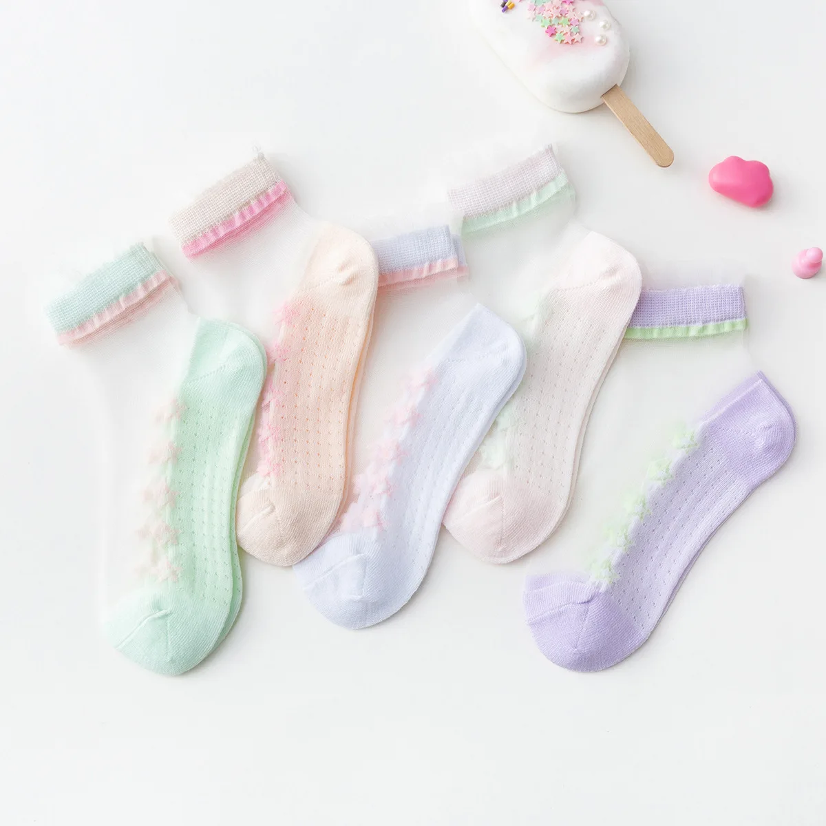 

5Pairs/lot Baby Socks Summer Spring Mesh Socks Cotton Kids Thin Socks Lovely Girls Lace Socks Colorful Children Socks Baby Socks