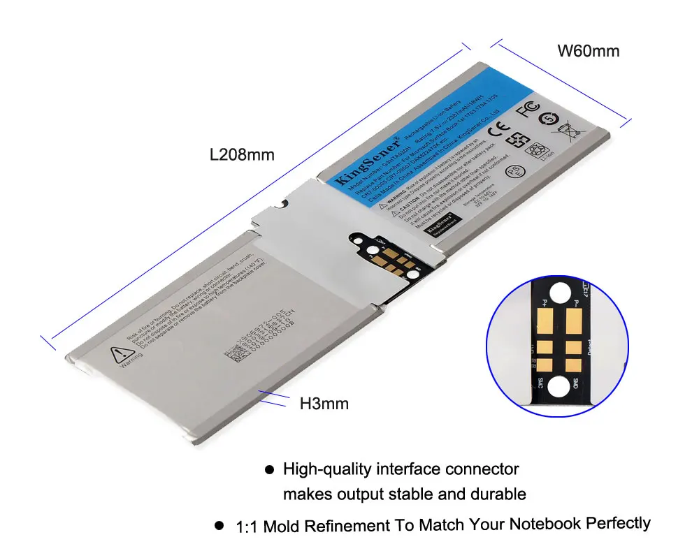 KingSener-Bateria Tela para Microsoft Surface Livro 1,