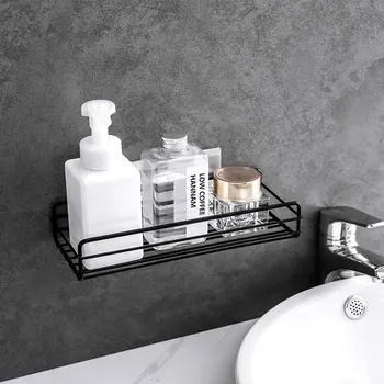 

Stainless Steel Bathroom Shelf Shower Gel Adhesive Shampoo Holder Suction Cup Basket Makeup Wall Storage Organizer Rack