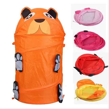 

Toy Container Toy Storage Box Folding Bucket Laundry Cylinder Basket for Toys Cute Cartoon Animal Beetle Frog Dog