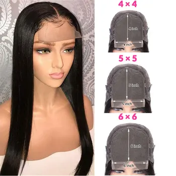 

4x4 6x6 5x5 Lace Closure Wig HD Transparent Lace Closure Wig Straight Lace Front Human Hair Wigs Pre Plucked Brazilian Wig Remy