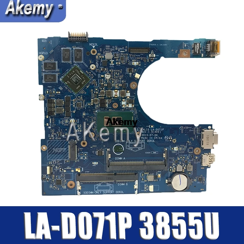 CN 0T66WJ для Dell Inspiron 15 5559 ноутбук материнская плата LA D071P 3855U DDR3L 100%