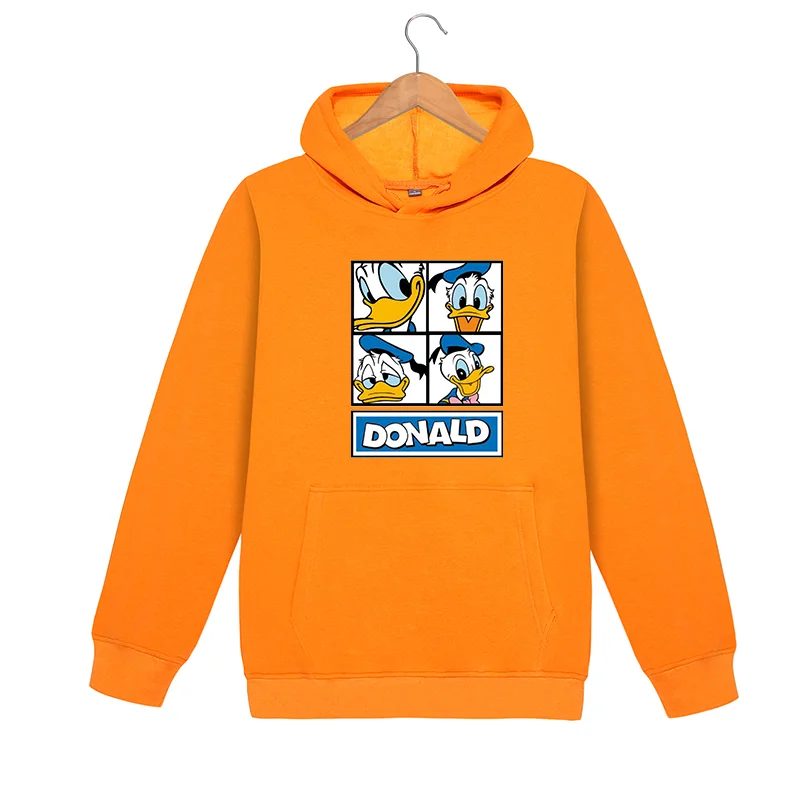 

2019 Women Hooded Sweatshirts Fleece Winter Donald Duck Oversized Famale Pullover Warm Pocket Hooded Girl Casual Black Big Size
