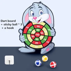 Kids' Cartoon Animal Dartboard Game - Interactive Educational Toy & Christmas Gift (Rabbit)