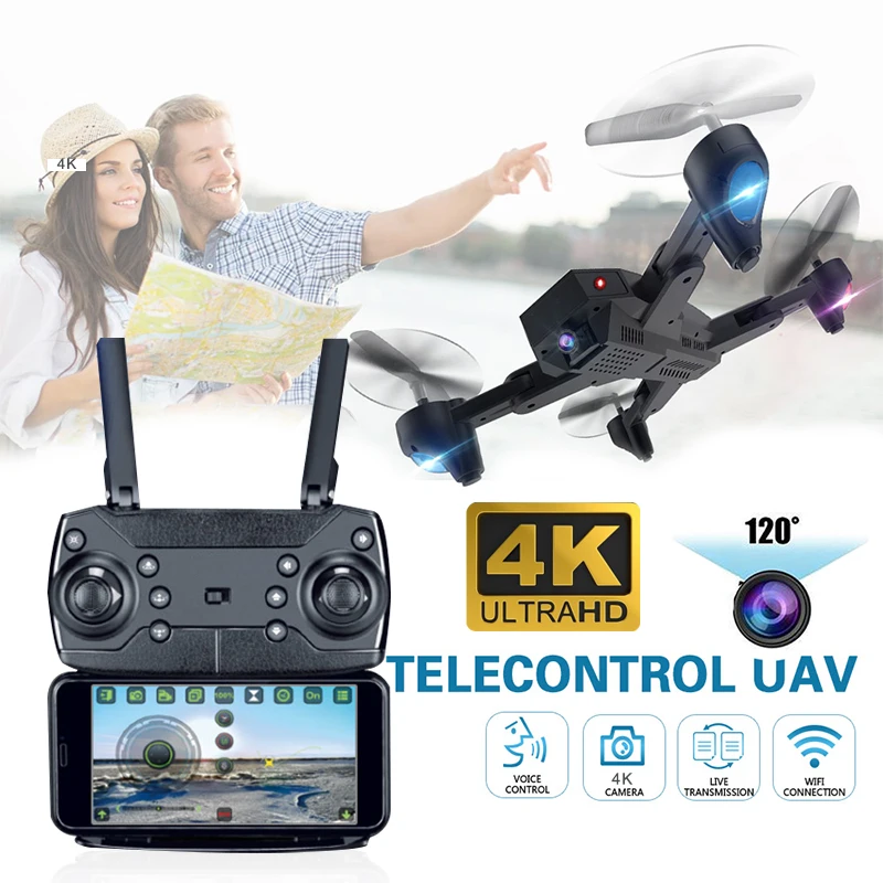 

S9T Quadcopter 4K HD Aerial Long Life Foldable WIFI Camera Black aircraft spare high-definition camera aerial HD aerial photography aircraft children's toys "aerial map to pass the photography aircraft
