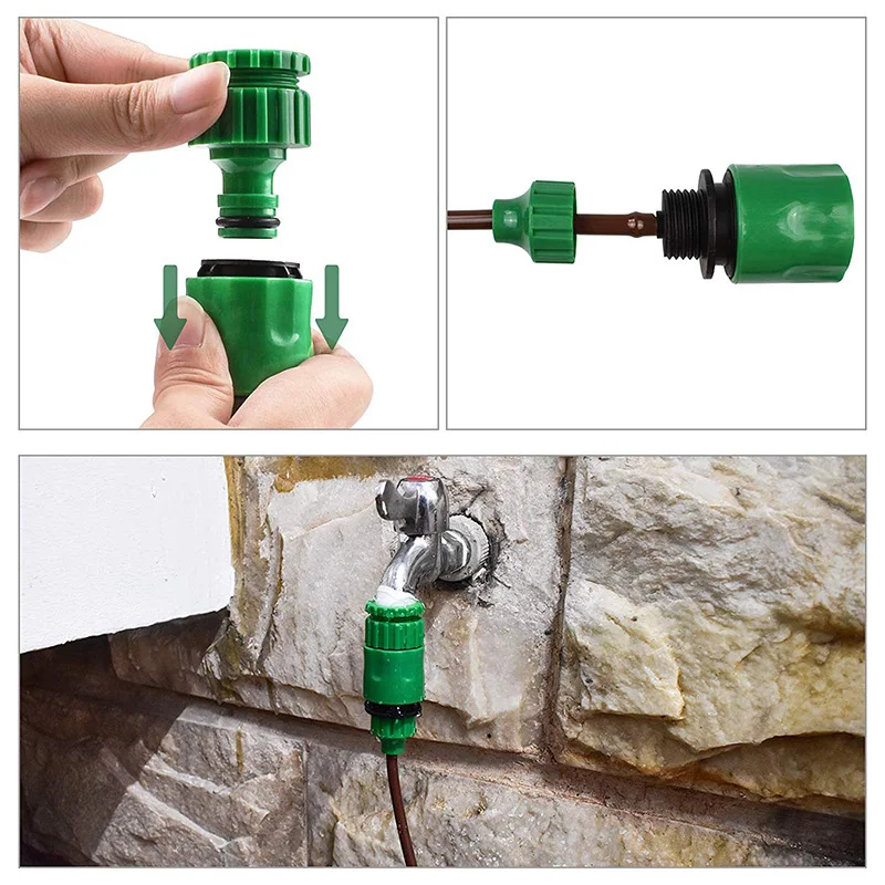 15M Automatic Drip Irrigation System Garden Hose Plant Watering Drip Repair Watering Kits Tool with Adjustable Drippers