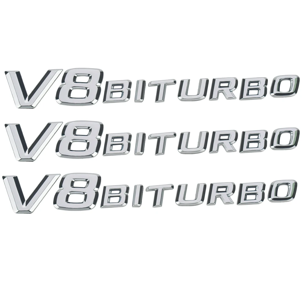 V8 BITURBO Logo Emblem For Mercedes Benz AMG W202 Skoda Golf 4 (6)
