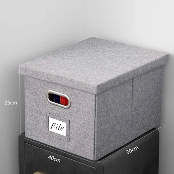 

2 Pack Foldable File Boxes Organizer with Lids Letter Boxes Clothes Sundries Toys Storage Boxes 12 Inch X 16 Inch- Gray