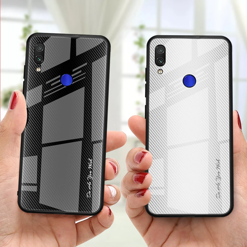 

Gertong Mirror Textured Tempered Glass Back Cover for Xiaomi Redmi 7 7A Color Glass for Redmi Note 7 Pro Note7 Phone Case Capa