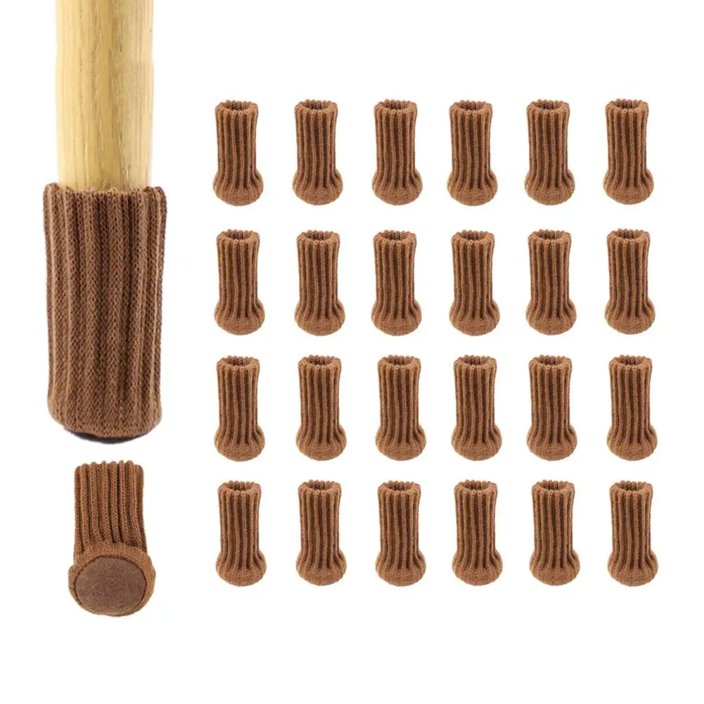 24 PCS Knitted Chair Leg Socks Furniture Non-slip Floor Protectors Feet Covers Moving Noise Reduction | Дом и сад