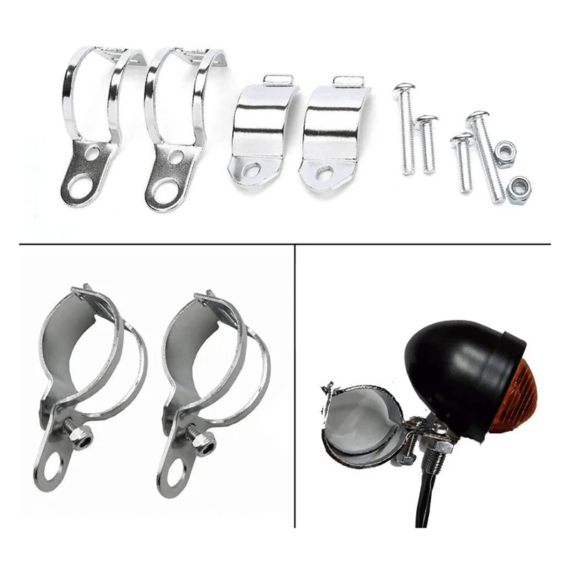 Universal Motorcycle Turn Signals Light Holder Metal Relocation Fork Clamps Lamp Mount Bracket for Motorbike Front |