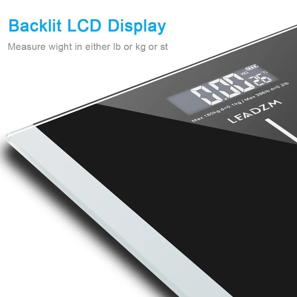 Bathroom Body Floor Scales Glass Smart Electronic Scales LCD Display Body Weighing Digital Body Weight Scale