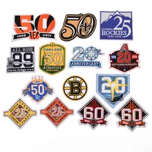 Вышитая Юбилейная нашивка бейсбольная команда 50-летие памятная нашивка счастливый 20-й можно максимум 5 различных дизайнов