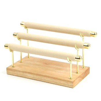 

Wooden Jewelry Display Stand Ring Holder T-Bar Display Bracelets Anklets Jewelry Display Stand Packaging Jewelry Tool 1