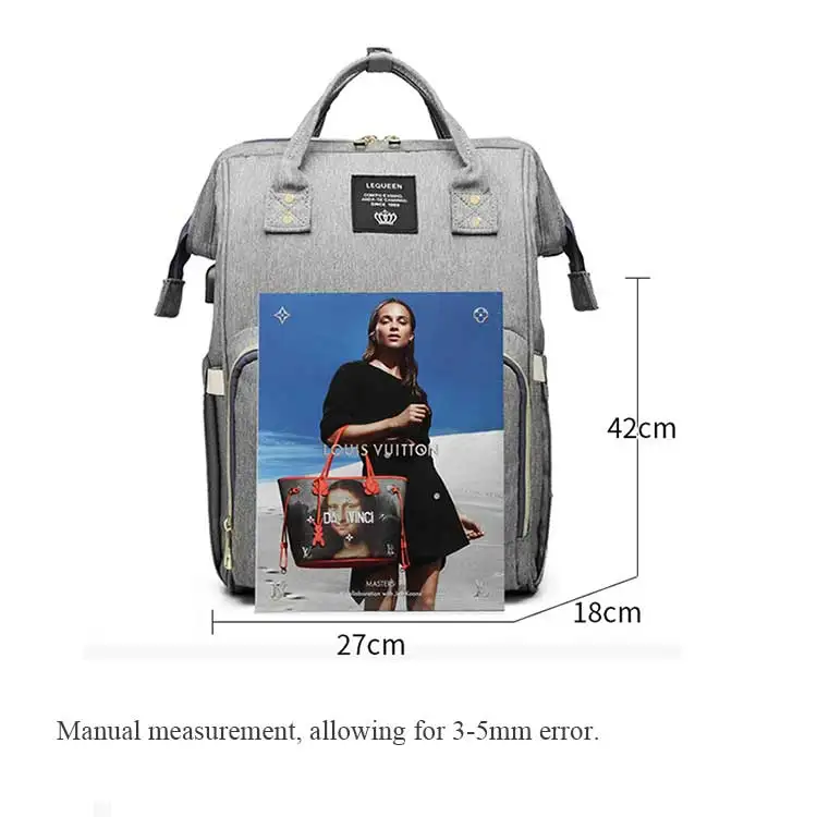 USB сумка для подгузников для мам, брендовая Большая вместительная детская сумка, рюкзак для путешествий, дизайнерская сумка для ухода за ребенком