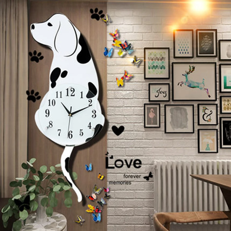Cat Modern Silent Creative Living Room Clock Unique Watch Large Decorative Wall Clocks Saati Home Decoration Accessories 60C0020