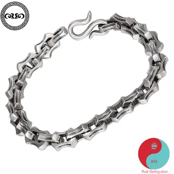 

Retro Men lucky Real Pure S925 sterling silver bracelet dragon spine bracelet mens Fine Jewelry wristband pulseiras