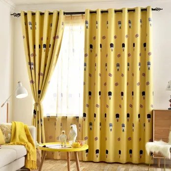 

English Cartoon Curtains Children's Room Curtains Boy Bedroom Curtains Mediterranean Wind Shading Floating Window Soldiers