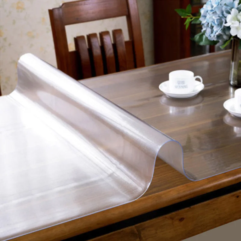 2mm Thick 60 x 60 Inches Clear Table Cover Protector, Square Table Protector  for Dining Room Table, Clear Plastic Tablecloth Protector, Table Pad for  Kitchen Wood Grain 